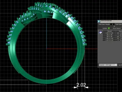Diamond Ring for Women 3D print model 29