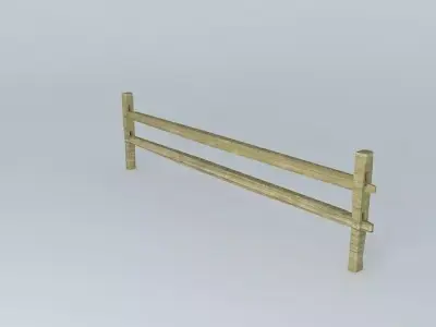 Split Rail Fence Section Free 3D model