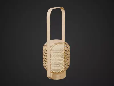 Bamboo Boho Table Lamp Low-poly 3D model