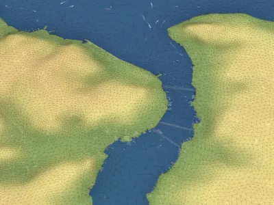Istanbul - Topography Terrain Low-poly 3D model