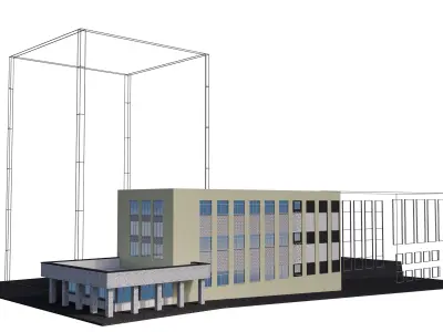 3D old archive building Almaty Kazakhstan 3D model