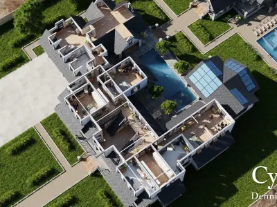 Modular Classic Style American House 19 Low-poly 3D model