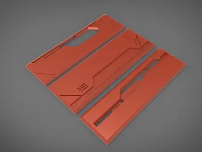 sci-fi kitbash wall 1 3D print model