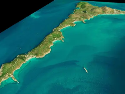 Ko Samet Island 3d model terrain Low-poly 3D model