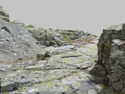 River Rock Cliff Photoscan PBR Low-poly 3D model