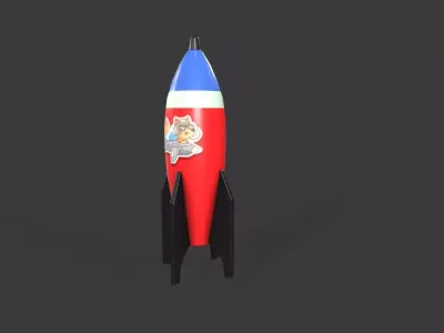 Toy Rocket Ship Low-poly 3D model
