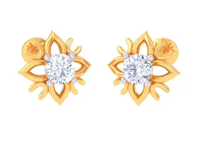 Solitaire Super Light Weight Earring Pendant Set 3D print model