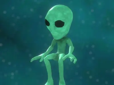 UFO Alien Rigged - Area 51 Pack Low-poly 3D model