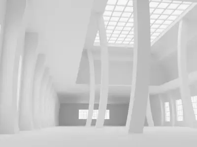 Concept space interior empty room 3 Low-poly 3D model
