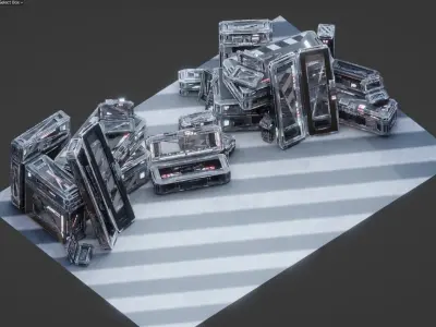 Sci-Fi Crate Box Sci Fi Pack Bundle Kitbash Pack Low-poly 3D model