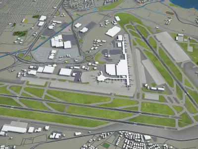 Istanbul Ataturk Airport Low-poly 3D model