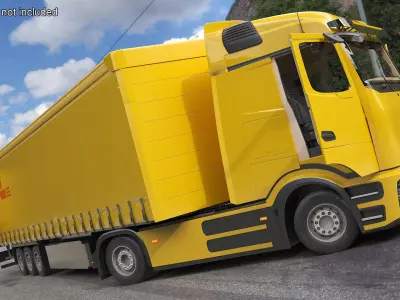  Electric Truck with DHL Trailer Rigged 