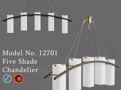Five Shade Chandelier 3D model