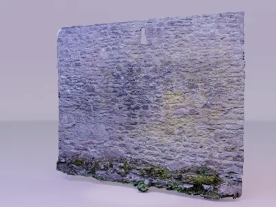 Castle stone old wall high-poly 3D model