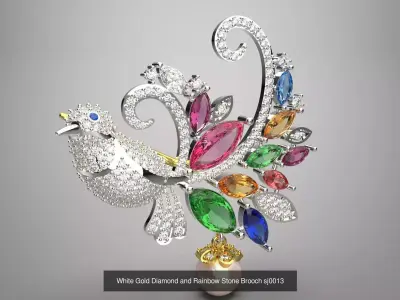 The Couture Sparkling Garden Brooch Collection 3D Model Pack