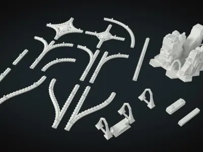 PERSONAL LICENSE 6mm SciFi Cityscape Terrain 3D print model