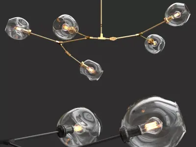 Branching bubble 5 lamps 3D model