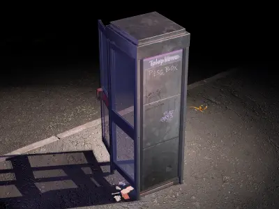 Phone box Low-poly 3D model