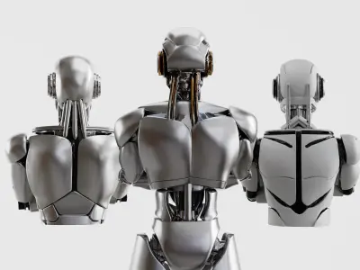 Futuristic Robots Pack Android Collection of 3 3D model