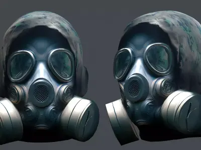 Gas mask helmet 3d model military combat Low-poly Low-poly 3D model