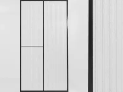 Glass partition door 53 Low-poly 3D model