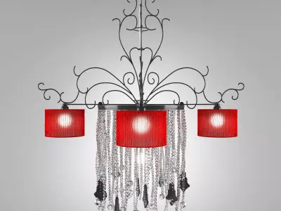 Baga 1 chandelier with shades 3D model