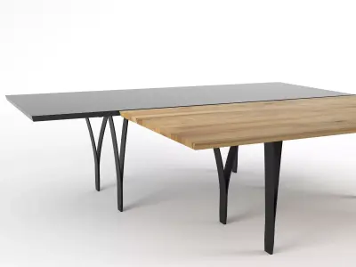 Gap dining table with metal legs 3D model