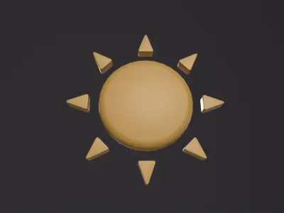 SUN icon 3D Model Low-poly 3D model