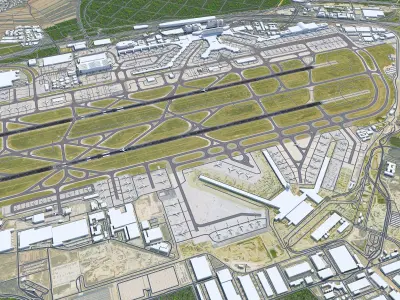 Frankfurt Airport 16km Low-poly 3D model