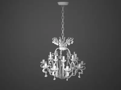 Big Vintage Chandelier Low-poly 3D model