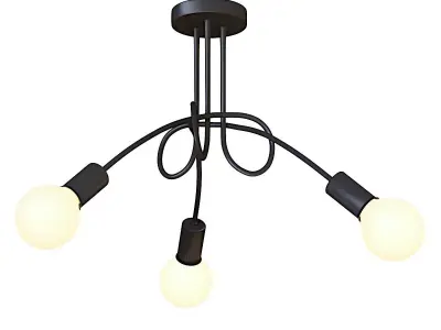 Wrought iron ceiling chandelier 3D model