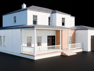 Enterable House Low-poly 3D model