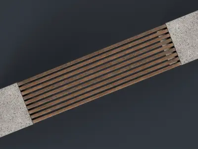 Modern Outdoor Bench 75 PBR Game Ready Low-poly 3D model