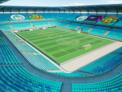 Soccer Stadium 03  Environment UE Pack Low-poly 3D model