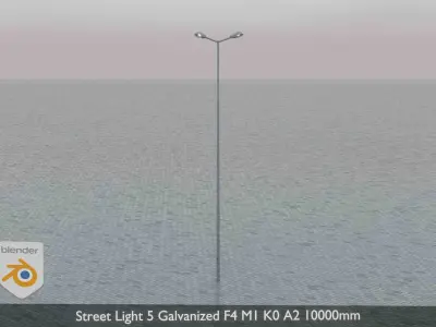 Street Light 5 Galvanized F4 M1 K0 A2 10000mm Low-poly 3D model