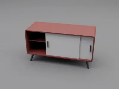 nightstand sideboard with doors and drawers 3D model
