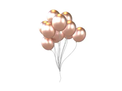Bunch of Balloons v1 018 Low-poly 3D model