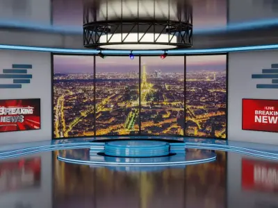 TV Studio News 3D model