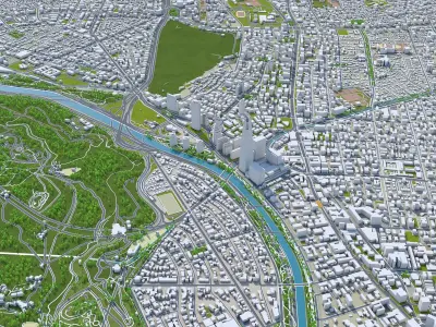 Santiago Chile Low-poly 3D model