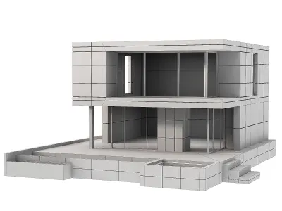 Modern Concrete House 3D model