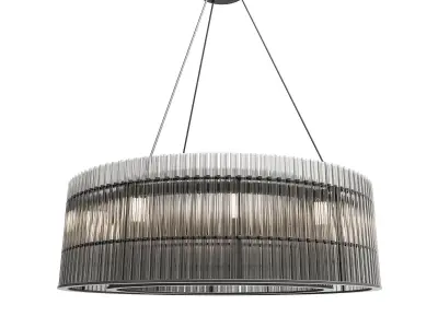 Pendant lamp transparent glass black metal 3D model
