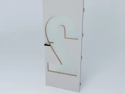 3D door, very detail with glass,  lock and hinger. Free 3D model
