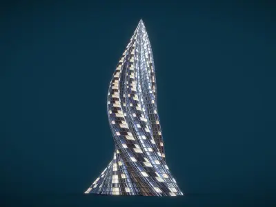 Tube Building Skyscraper 3D model