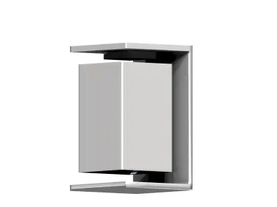 Aluminum height adjustable box type trash can Low-poly 3D model