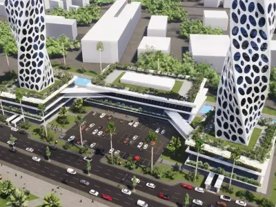 TWIN SKYSCRAPERS 3D model