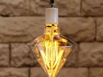 Edison Lightbulb Diamond Shaped  3D model