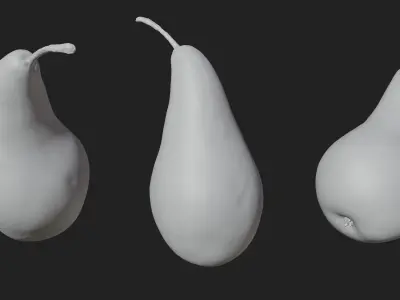 Pear 3 photoscans Low-poly 3D model