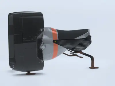 Space race bike futuristic scifi spaceship low poly 3D Low-poly 3D model