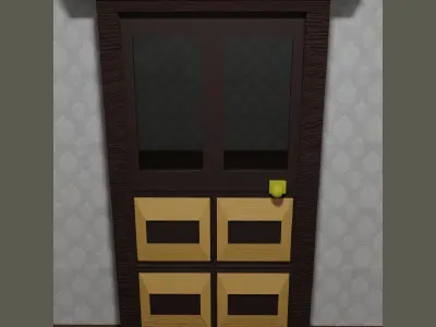 Wood door 3D model