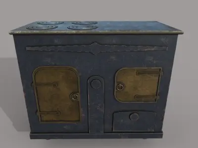Old Stove Low-poly 3D model